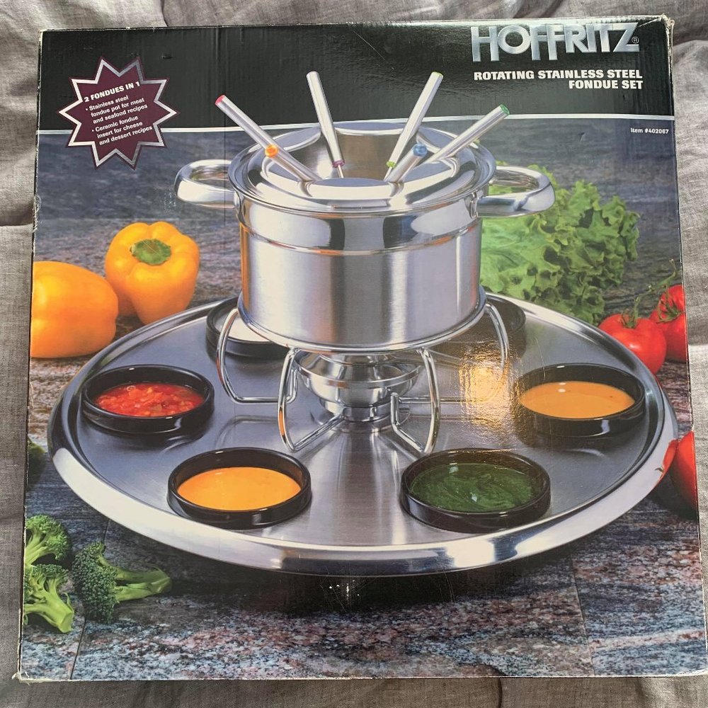 Rotating Stainless Steel Fondue Set